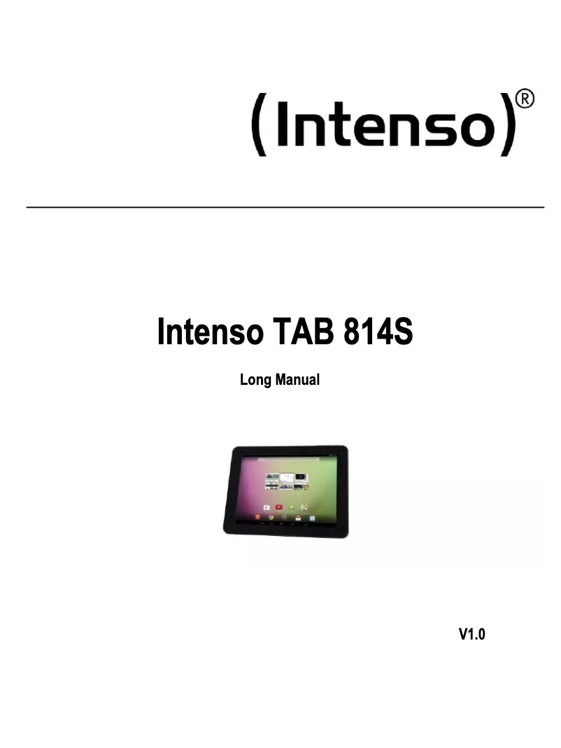 Page 1 of the manual User Manual Intenso TAB 814S