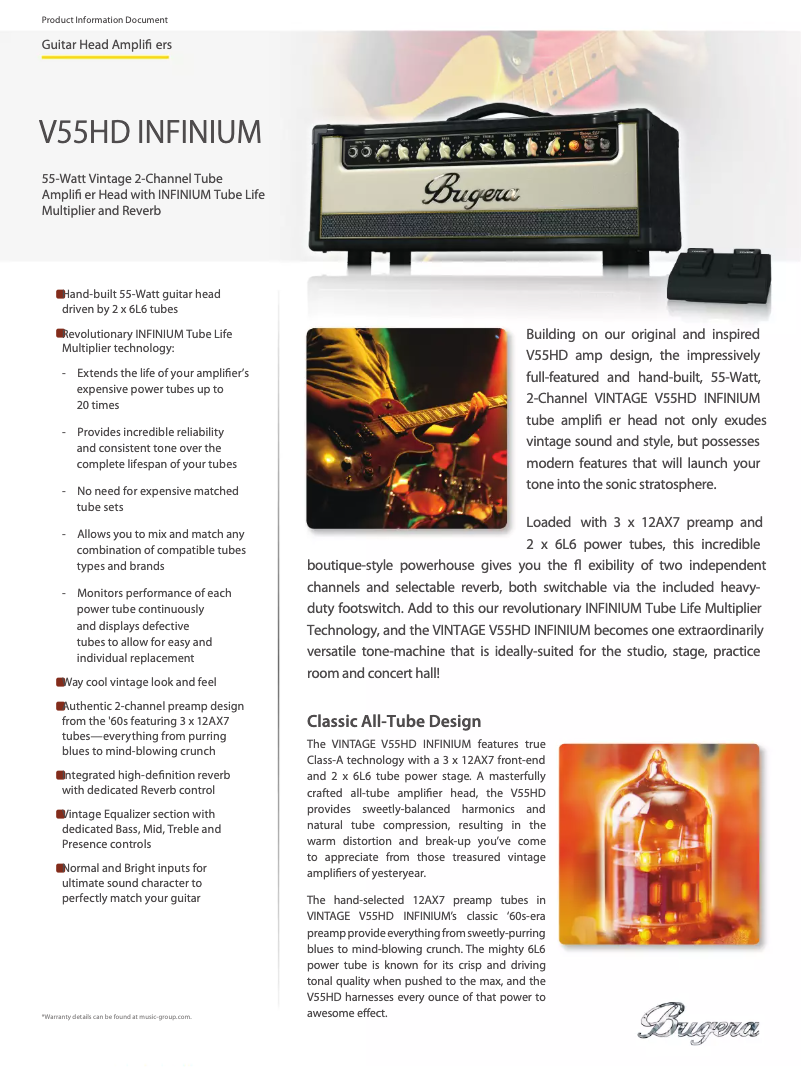 Page n°1 - Fiche technique Bugera V55HD Infinium