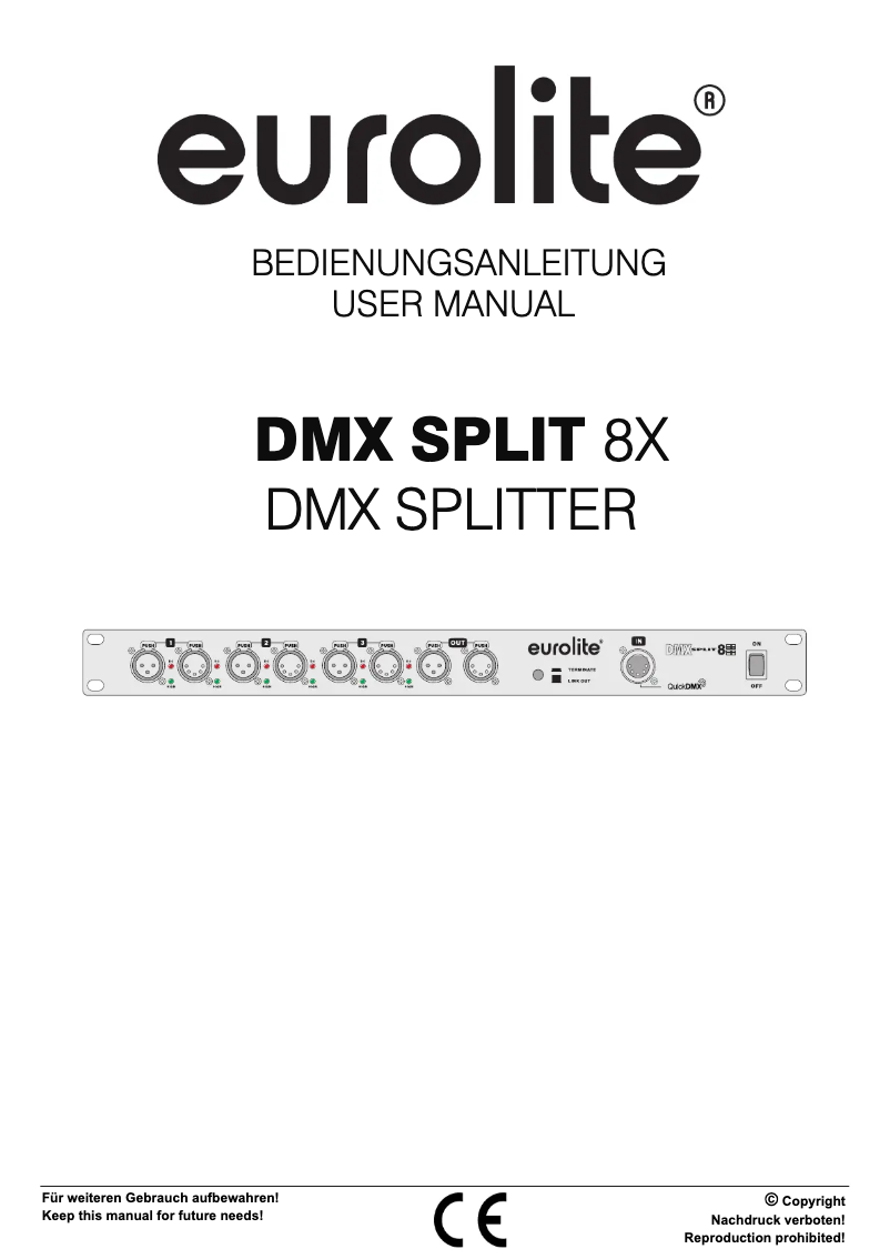 Image de la première page du manuel de l'appareil DMX Split 8X