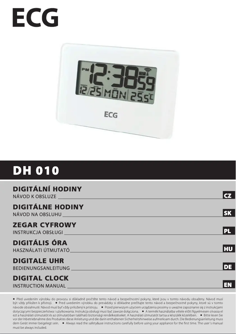 Imagen de la primera página del manual del dispositivo DH 010