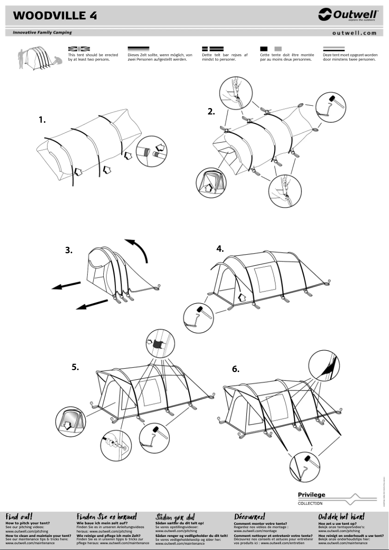 Page 1 de la notice Manuel utilisateur Outwell Woodville 4