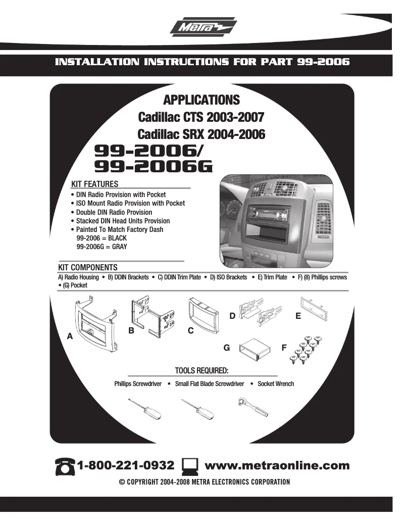 Page n°1 - Manuel utilisateur Metra 99-2006