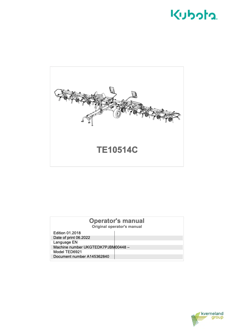 Image de la première page du manuel de l'appareil TE10514C