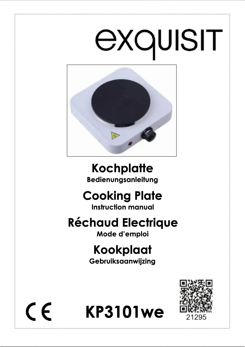 Page 1 de la notice Manuel utilisateur Exquisit KP 3101 we