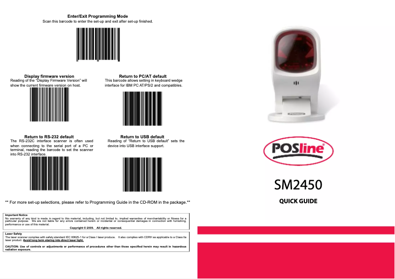 Page 1 of the manual User Manual POSline SM2450