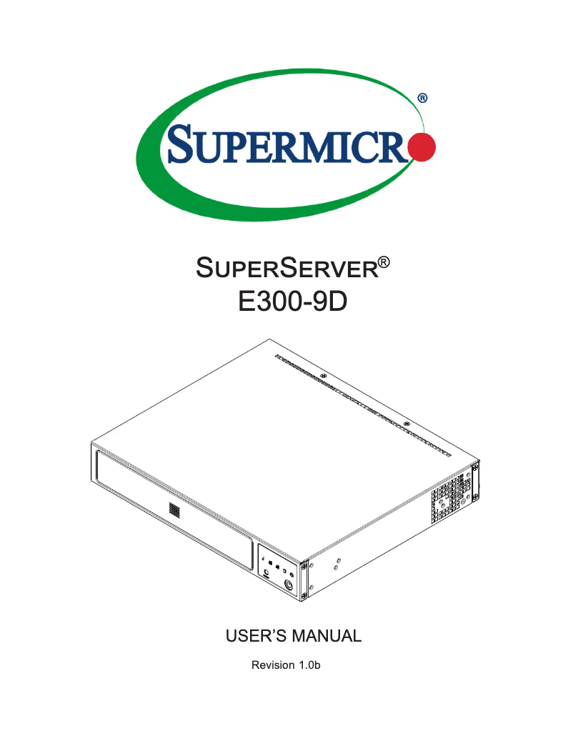 Page 1 de la notice Manuel utilisateur Supermicro SuperServer E300-9D