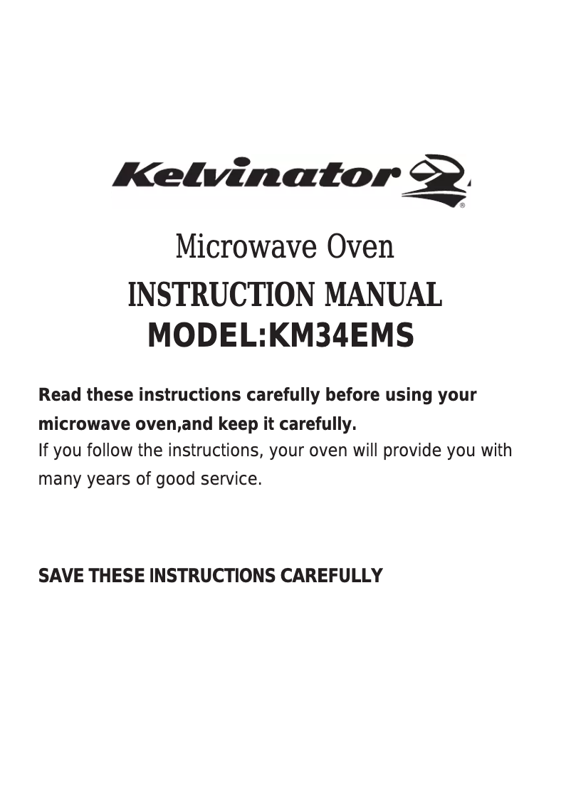 Page n°1 - Manuel utilisateur Kelvinator KM34EMS