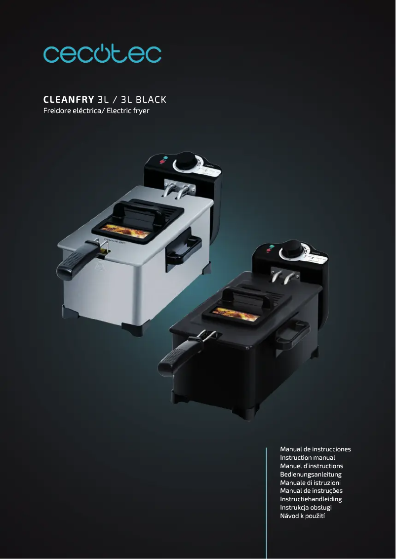 Page 1 de la notice Manuel utilisateur Cecotec CleanFry 3L