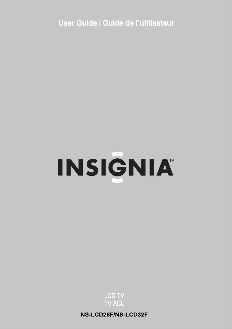 Page 1 de la notice Manuel utilisateur Insignia NS-LCD26