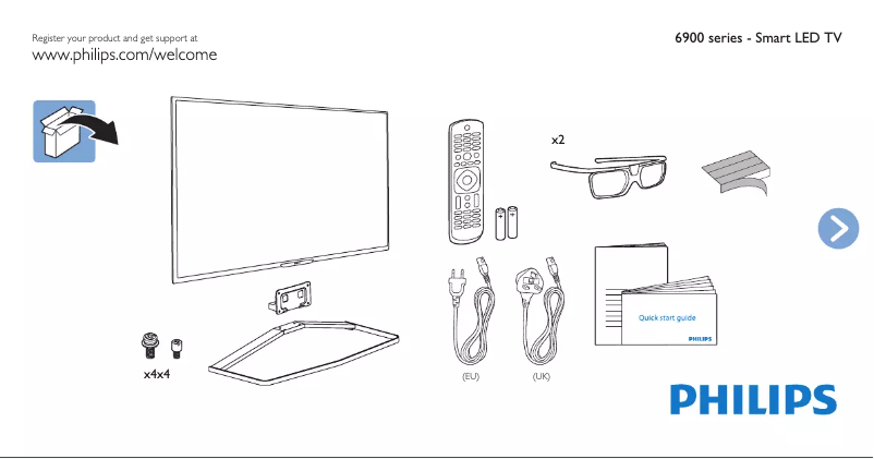 Page n°1 - Guide de démarrage rapide Philips 40PFK6949