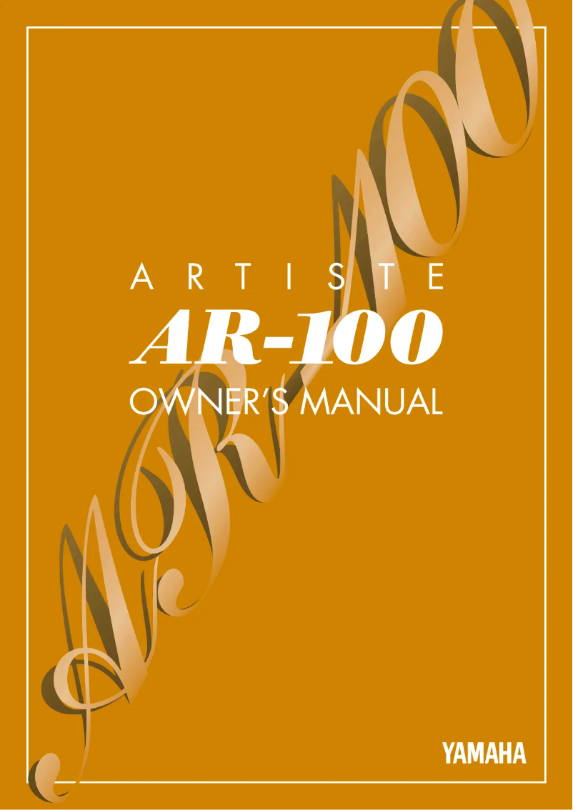 Image de la première page du manuel de l'appareil Electone AR-100