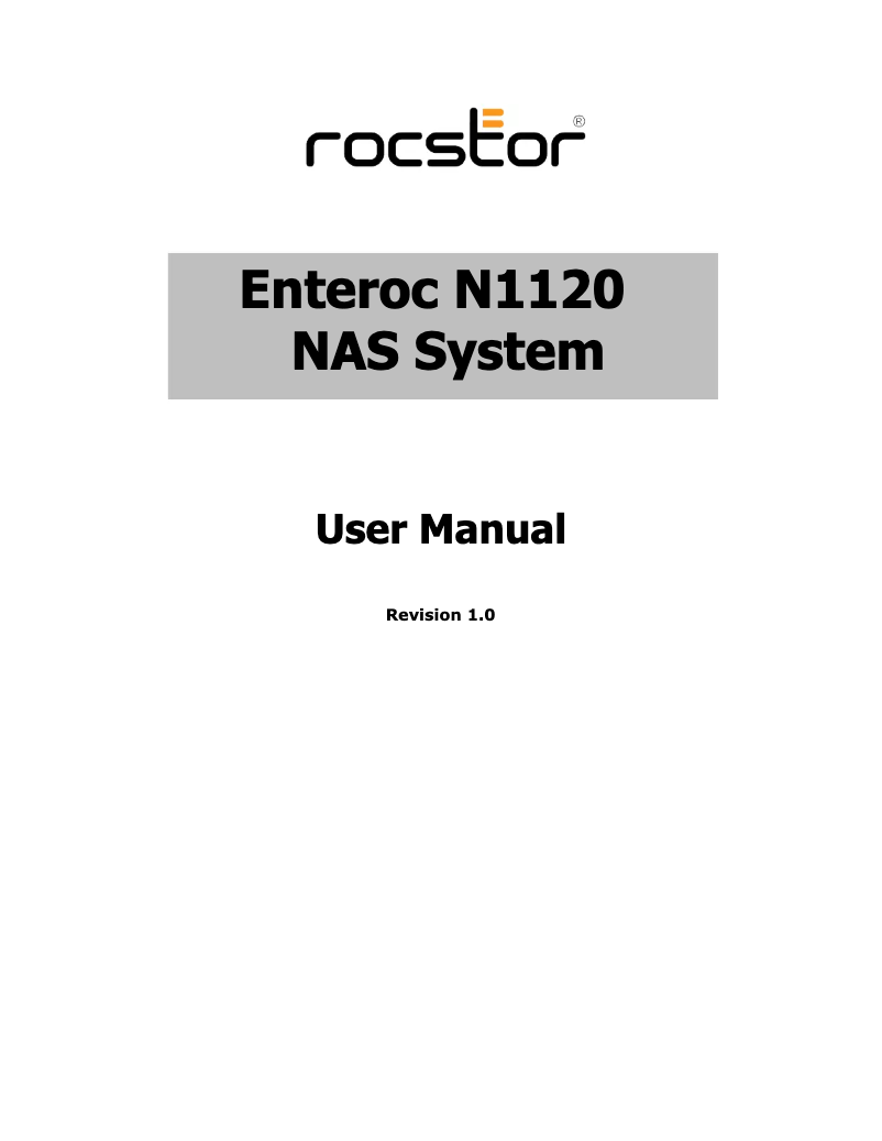 Page 1 de la notice Manuel utilisateur Rocstor Enteroc N1120