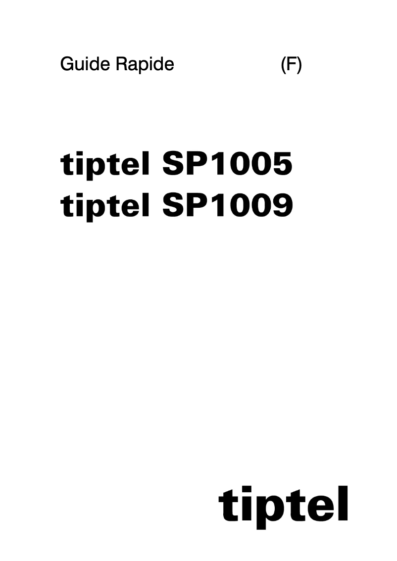 Page n°1 - Manuel utilisateur Tiptel SP1005