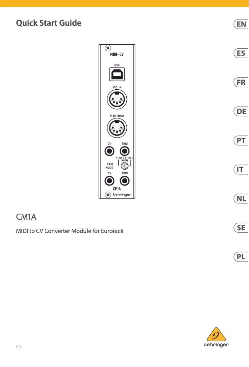 Página 1 del manual Manual de usuario Behringer CM1A
