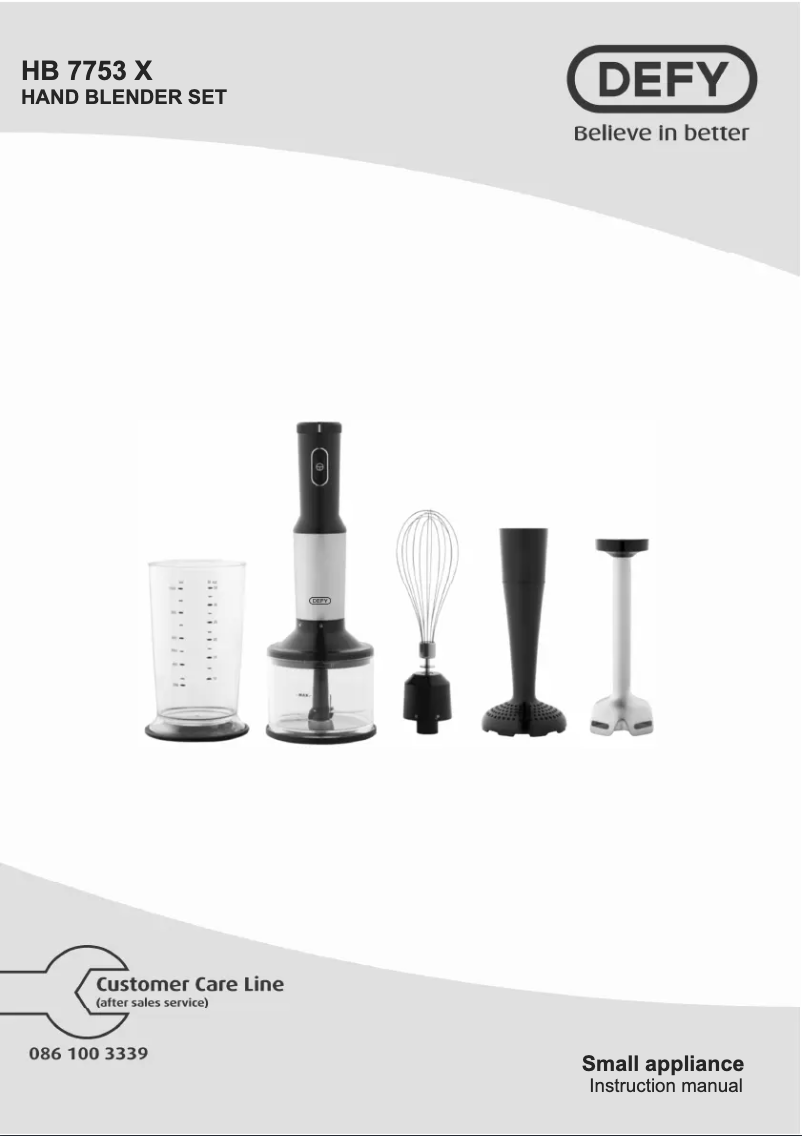 Page 1 de la notice Manuel utilisateur Defy HB 7753 X