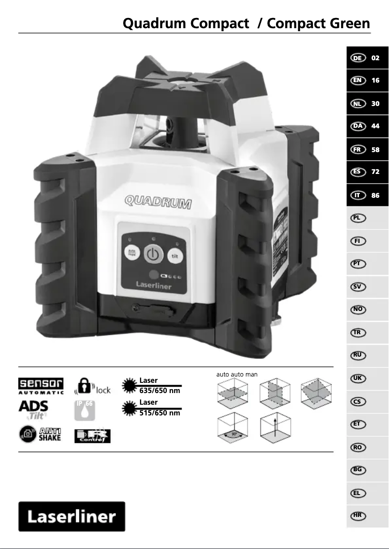 Page 1 de la notice Manuel utilisateur Laserliner Quadrum Compact