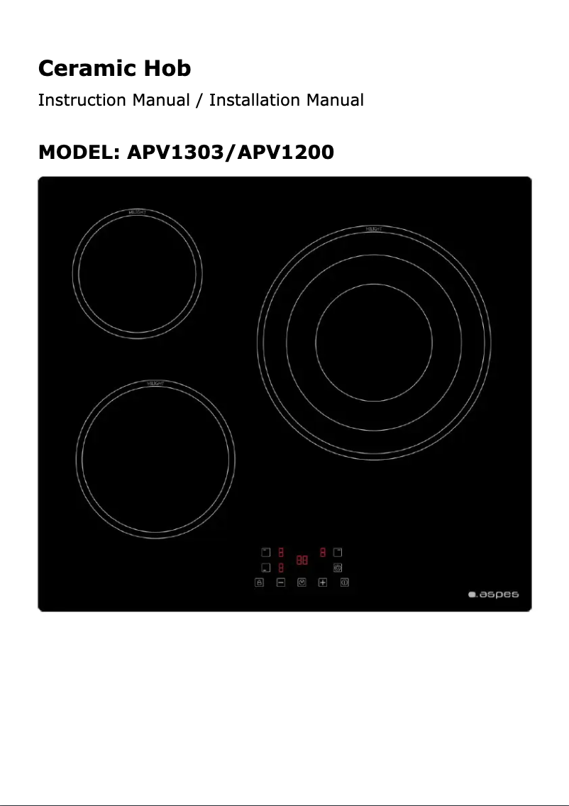 Page 1 de la notice Manuel utilisateur Aspes APV1200