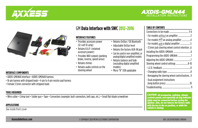 Page 1 de la notice Manuel utilisateur AXESS AXDIS-GMLN44