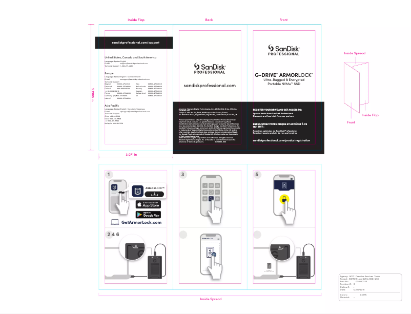 Page 1 de la notice Guide d'installation Sandisk G-DRIVE ArmorLock