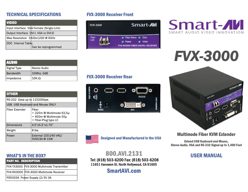 Page n°1 - Manuel utilisateur Smart-AVI FVX-3000S