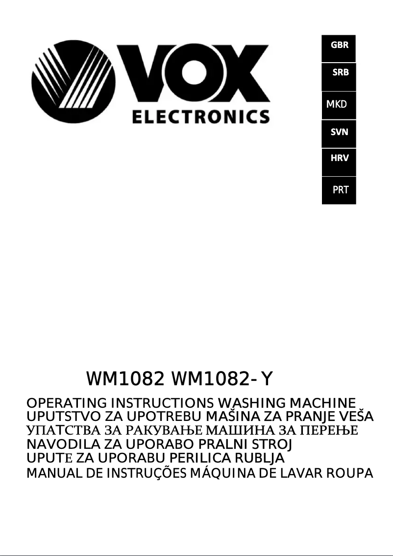 Image de la première page du manuel de l'appareil WM1082Y