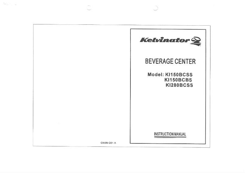 Page 1 de la notice Manuel utilisateur Kelvinator KI280BCSS