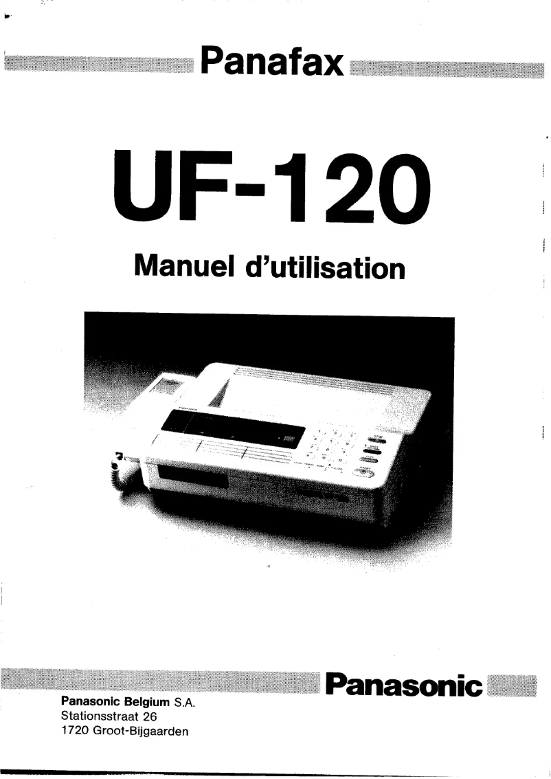 Image de la première page du manuel de l'appareil Panafax UF-120