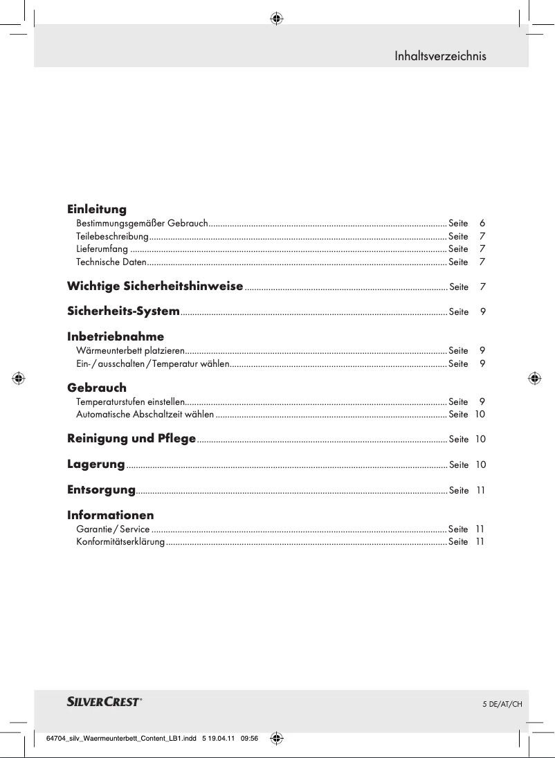 Page 1 de la notice Manuel utilisateur SilverCrest IAN 064704