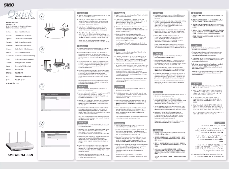 Page 1 of the manual User Manual SMC SMCWBR14-3GN UK