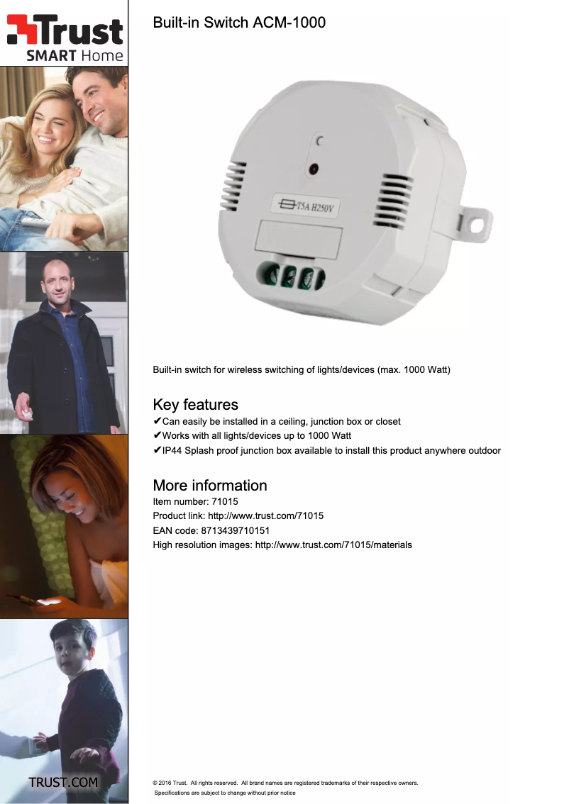 Page 1 de la notice Manuel utilisateur Trust ACM-1000