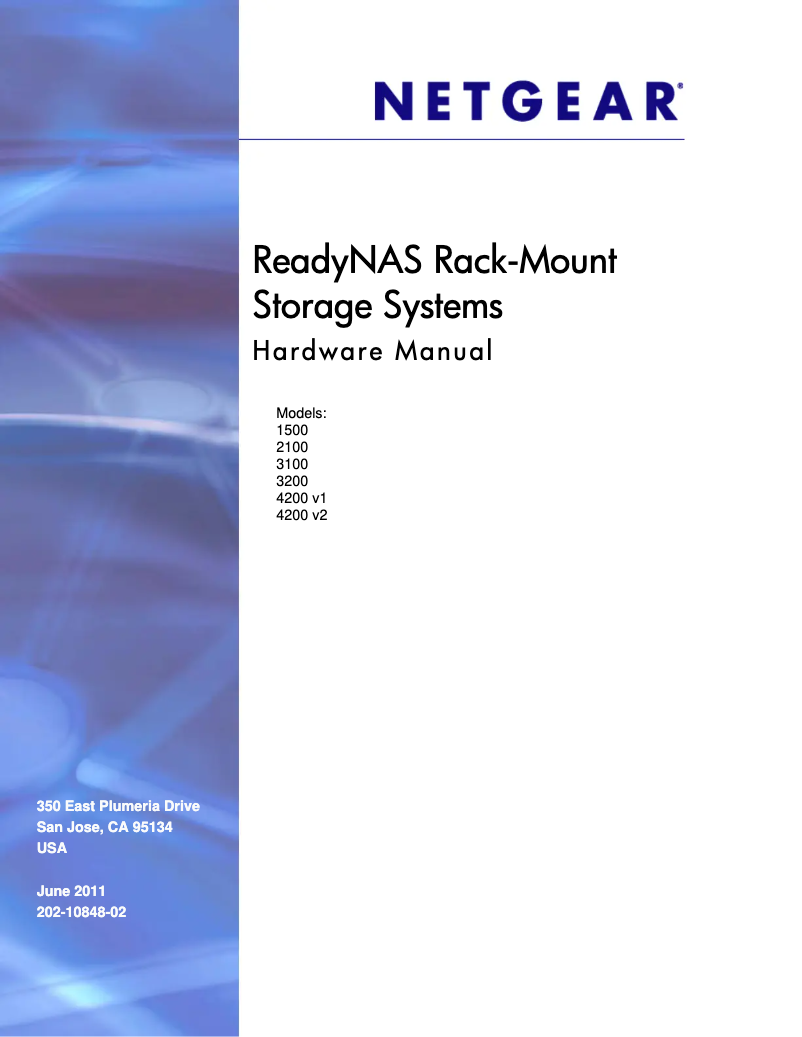 Image de la première page du manuel de l'appareil ReadyNas 2100