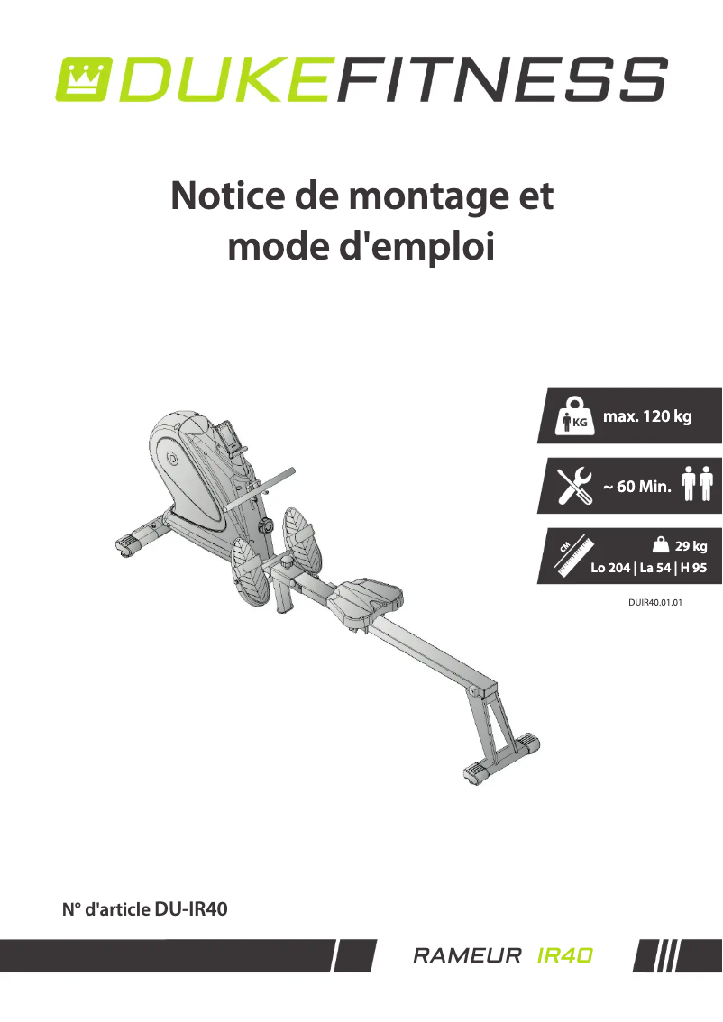 Image de la première page du manuel de l'appareil IR40