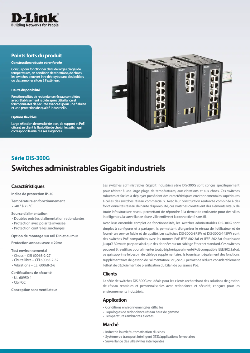 Page n°1 - Fiche technique D-Link DIS-300G-8PSW