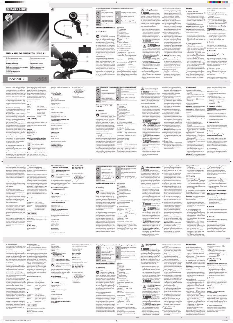 Page 1 de la notice Manuel utilisateur Parkside PDRD A1