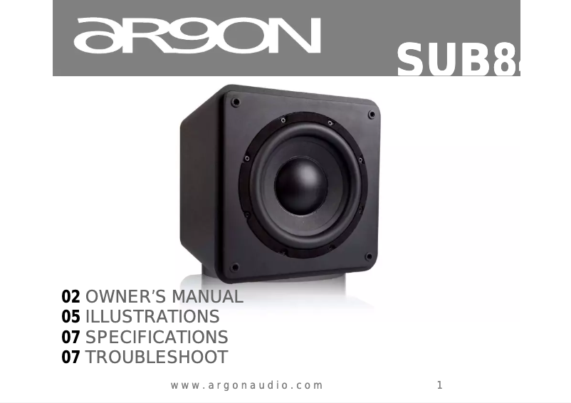 Página 1 del manual Manual de usuario Argon SUB840