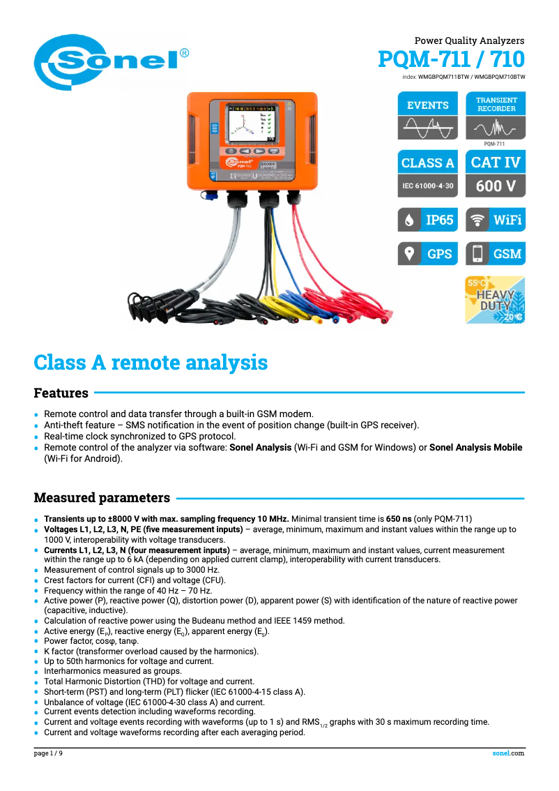 Image de la première page du manuel de l'appareil PQM-710
