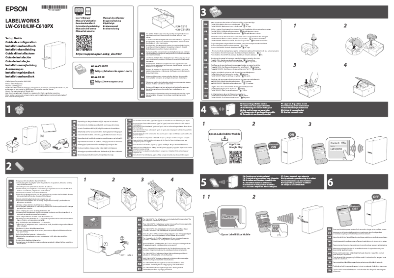 Page n°1 - Manuel utilisateur Epson LabelWorks LW-C610
