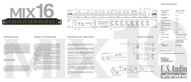 Image de la première page du manuel de l'appareil MIX-16