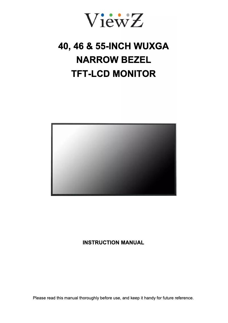 Page 1 de la notice Manuel utilisateur ViewZ VZ-55NL