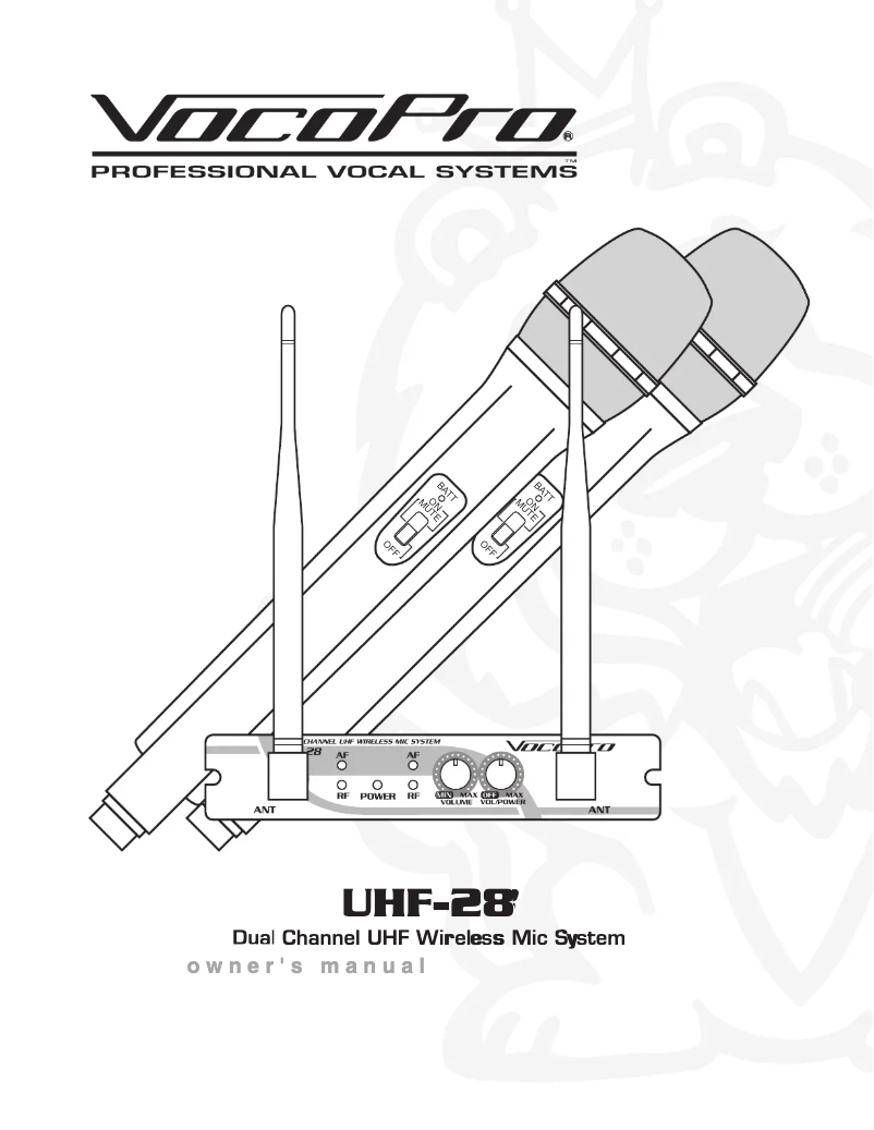 Image de la première page du manuel de l'appareil UHF-28