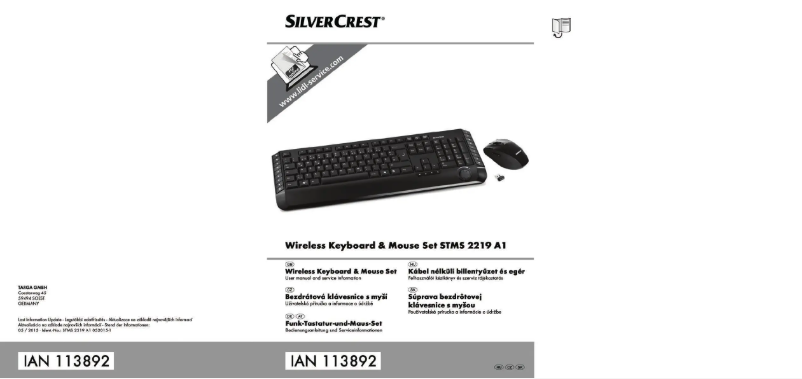 Page n°1 - Manuel utilisateur SilverCrest STMS 2219 A1