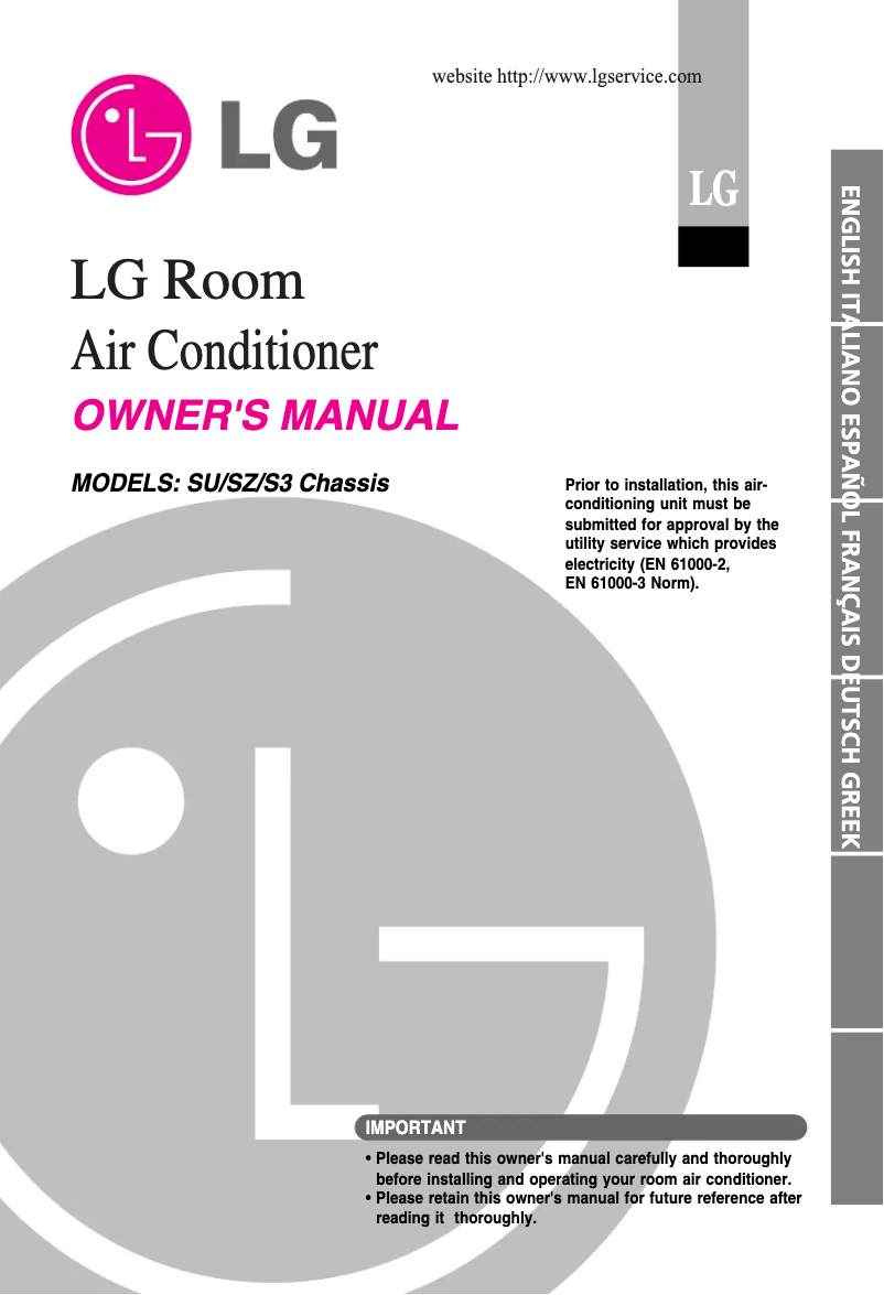 Page n°1 - Manuel utilisateur LG ASNH1863WM0