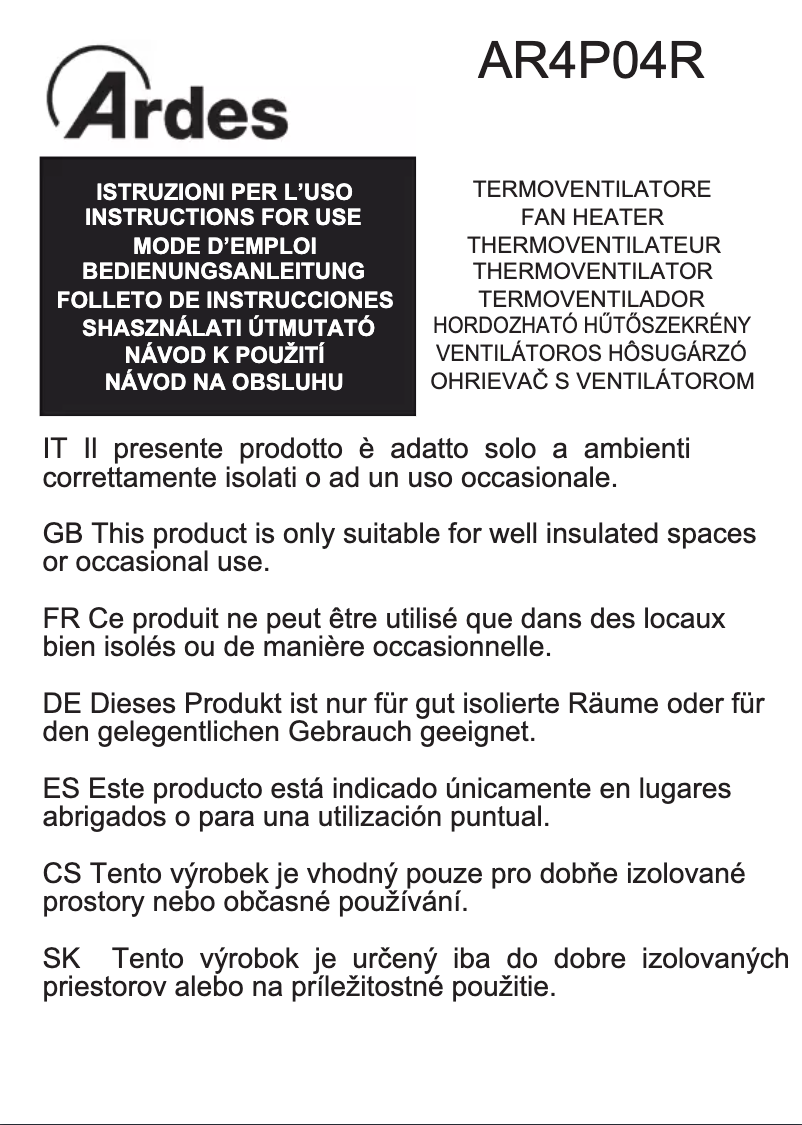 Page n°1 - Mode d'emploi Ardes AR4P04R