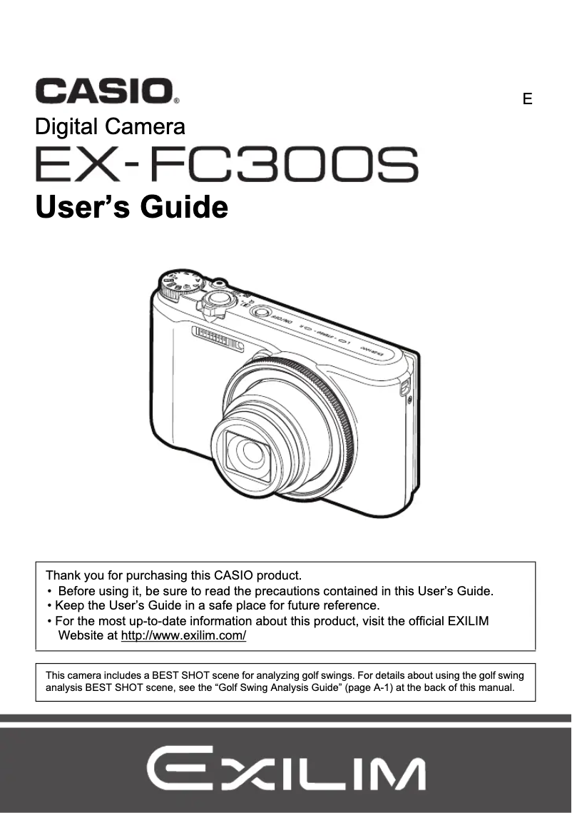 Page n°1 - Manuel utilisateur Casio Exilim EX-FC300S