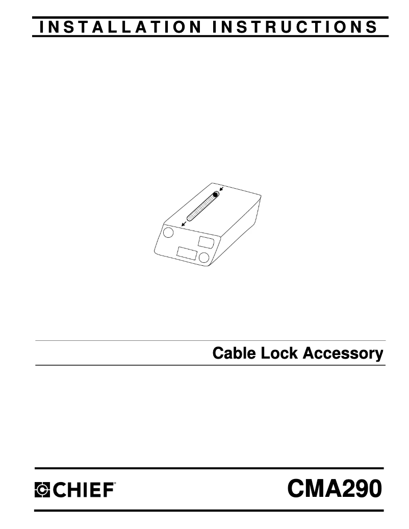 Page n°1 - Manuel utilisateur Chief CMA290