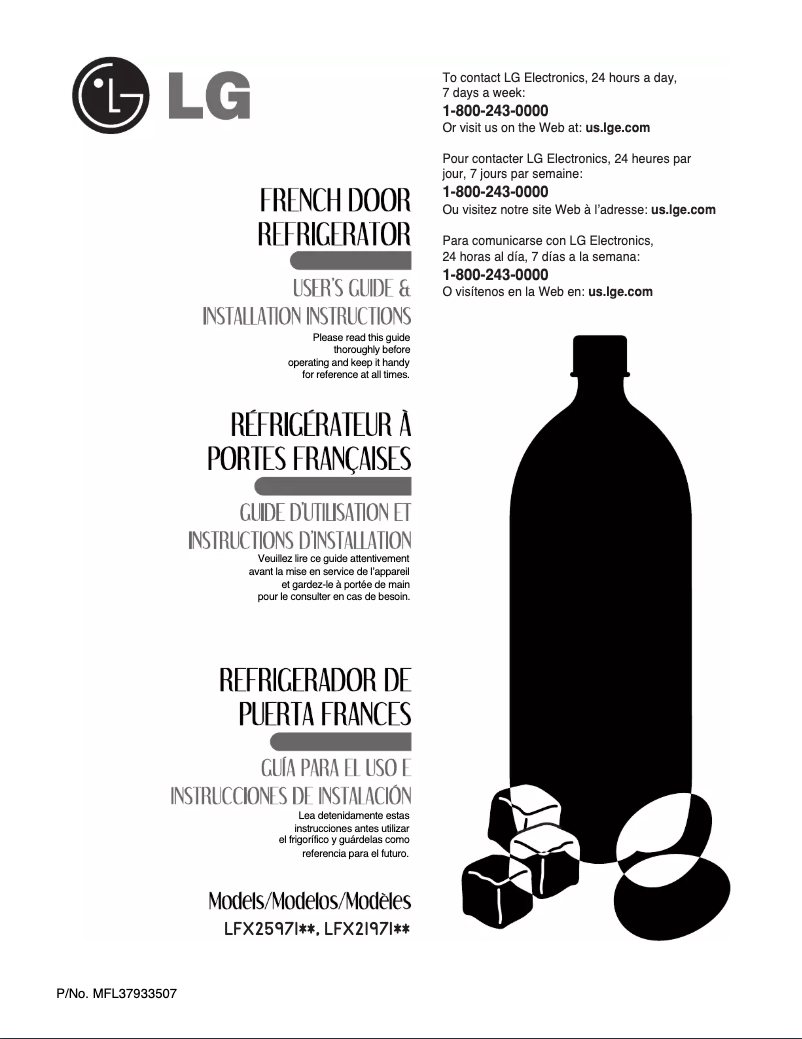 Page 1 de la notice Manuel utilisateur LG LFX25971SB
