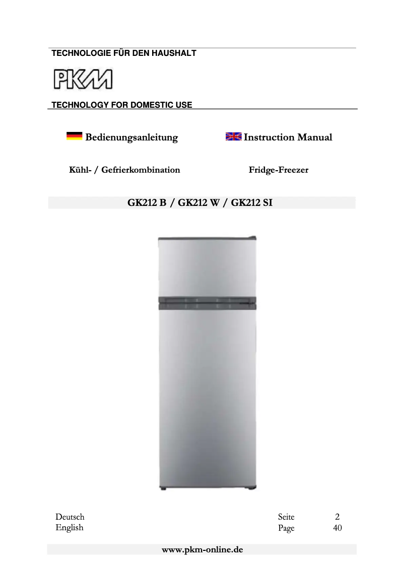 Page 1 de la notice Manuel utilisateur PKM GK212 SI