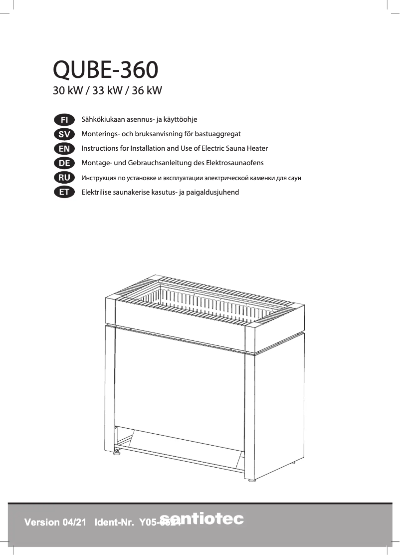 Page n°1 - Manuel utilisateur Harvia QUBE-360