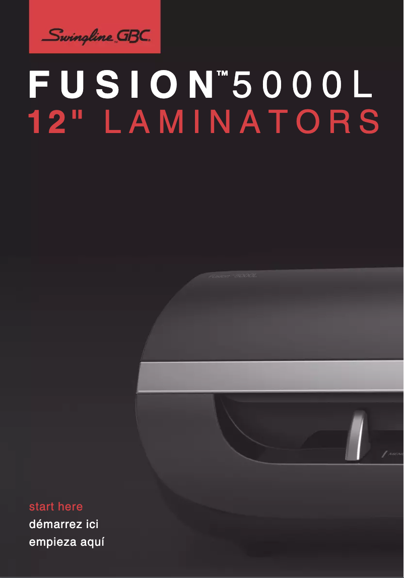 Image de la première page du manuel de l'appareil GBC Fusion 5000L Pouch Laminator