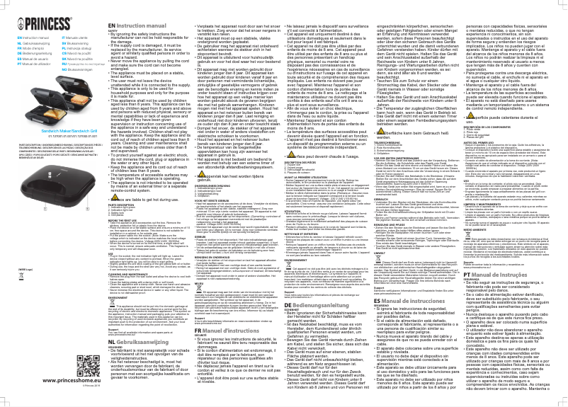 Página 1 del manual Manual de usuario Princess Sandwich Maker 127002